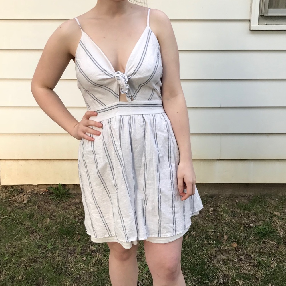 Charlotte Russe Front tie Striped Dress